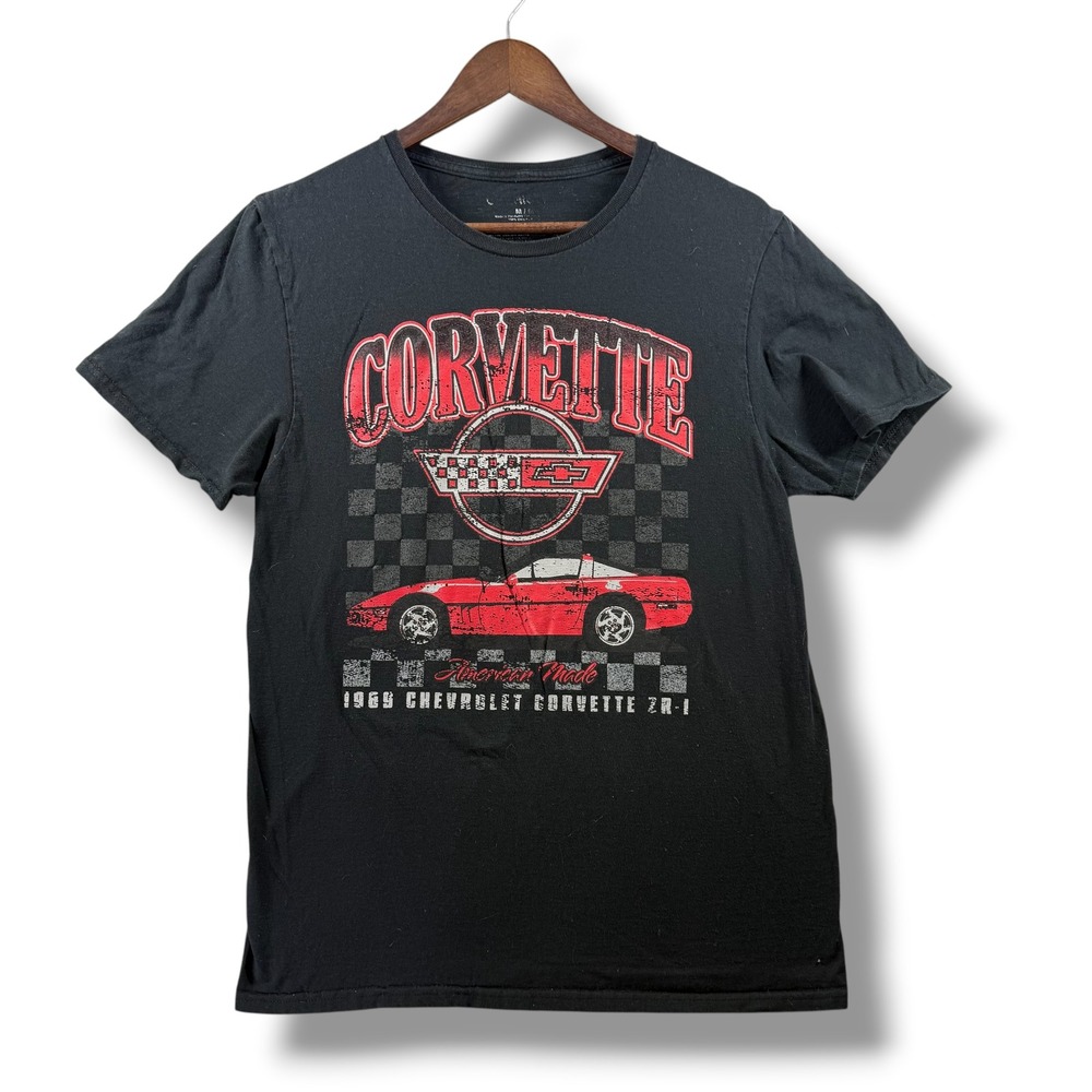 Chevrolet Corvette ZR-1 1989 Graphic T-Shirt Mens Medium Black Cotton Racing Tee